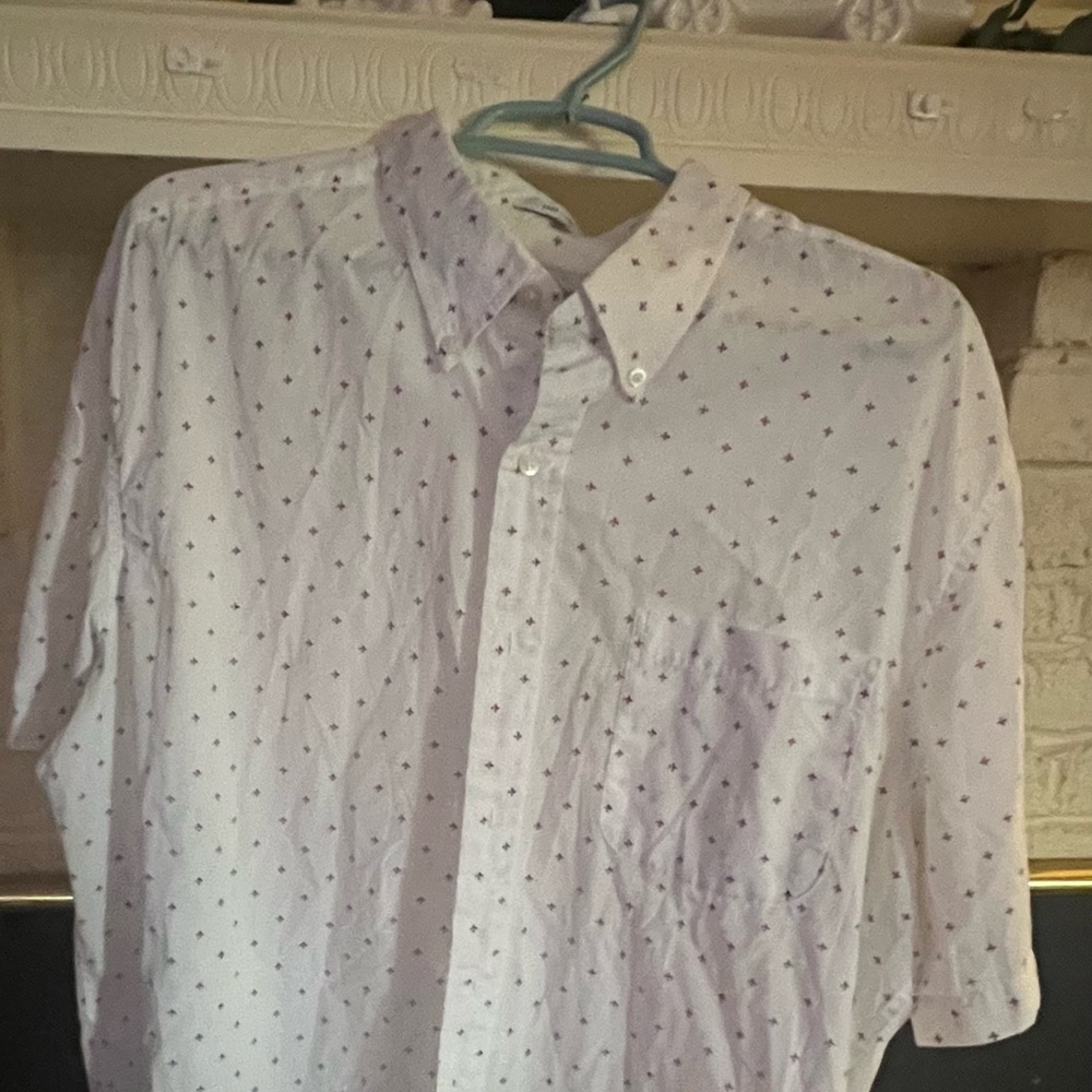 Saddlebred White Shirt with Subtle Pattern XL